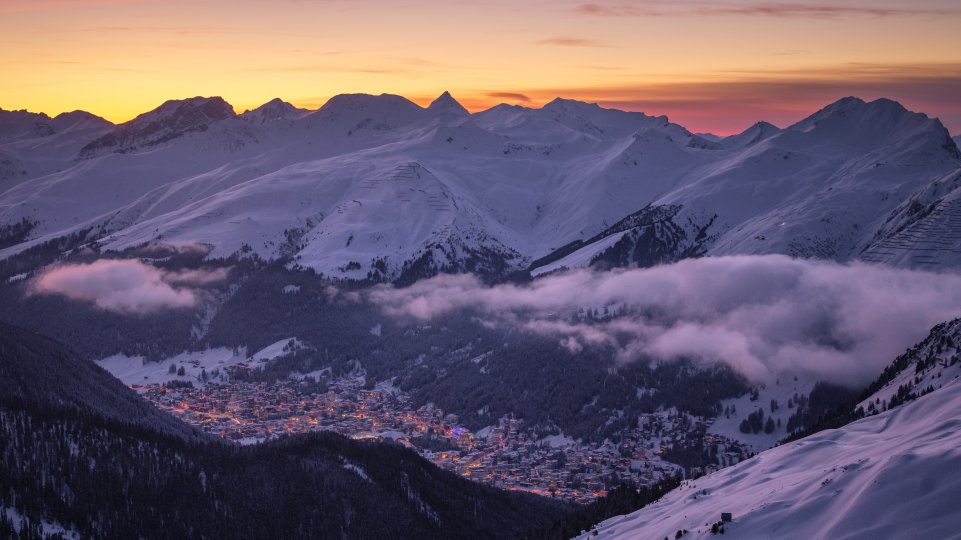 Davos Klosters Schweiz Sunset