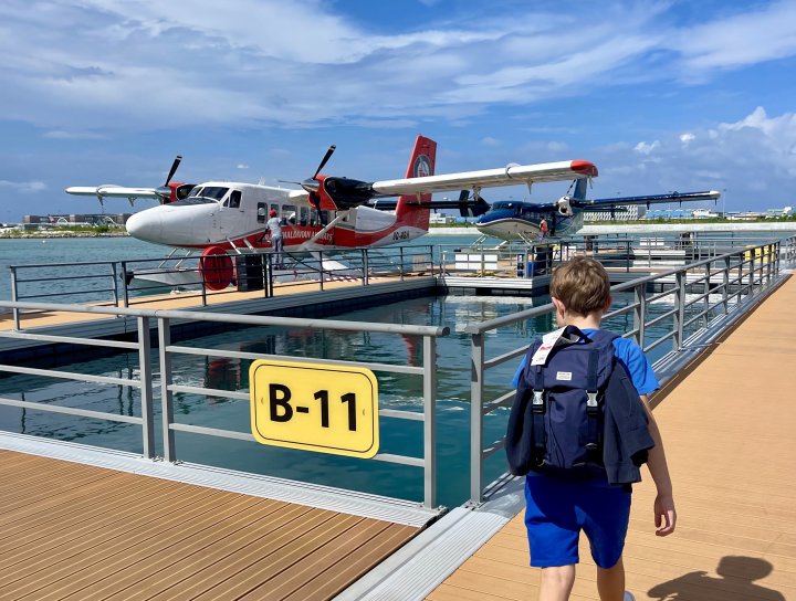 Family Travel Maldives Site Insoection Seeplane